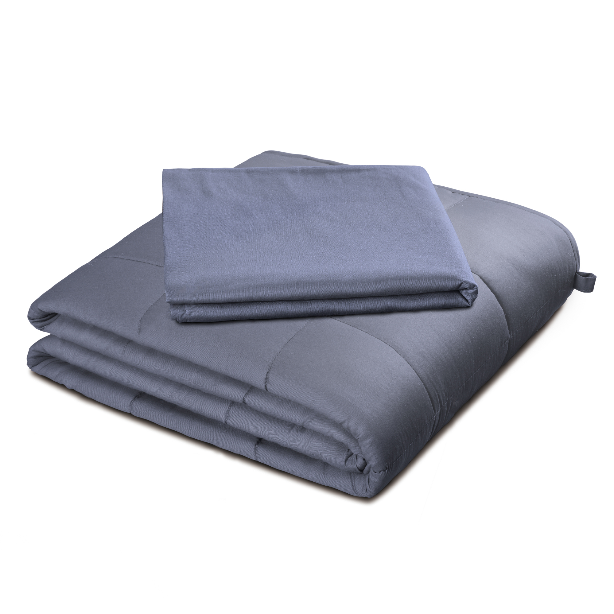 Weighted Blanket with Cotton Duvet Cover – 15 lbs – Dark Grey – Living