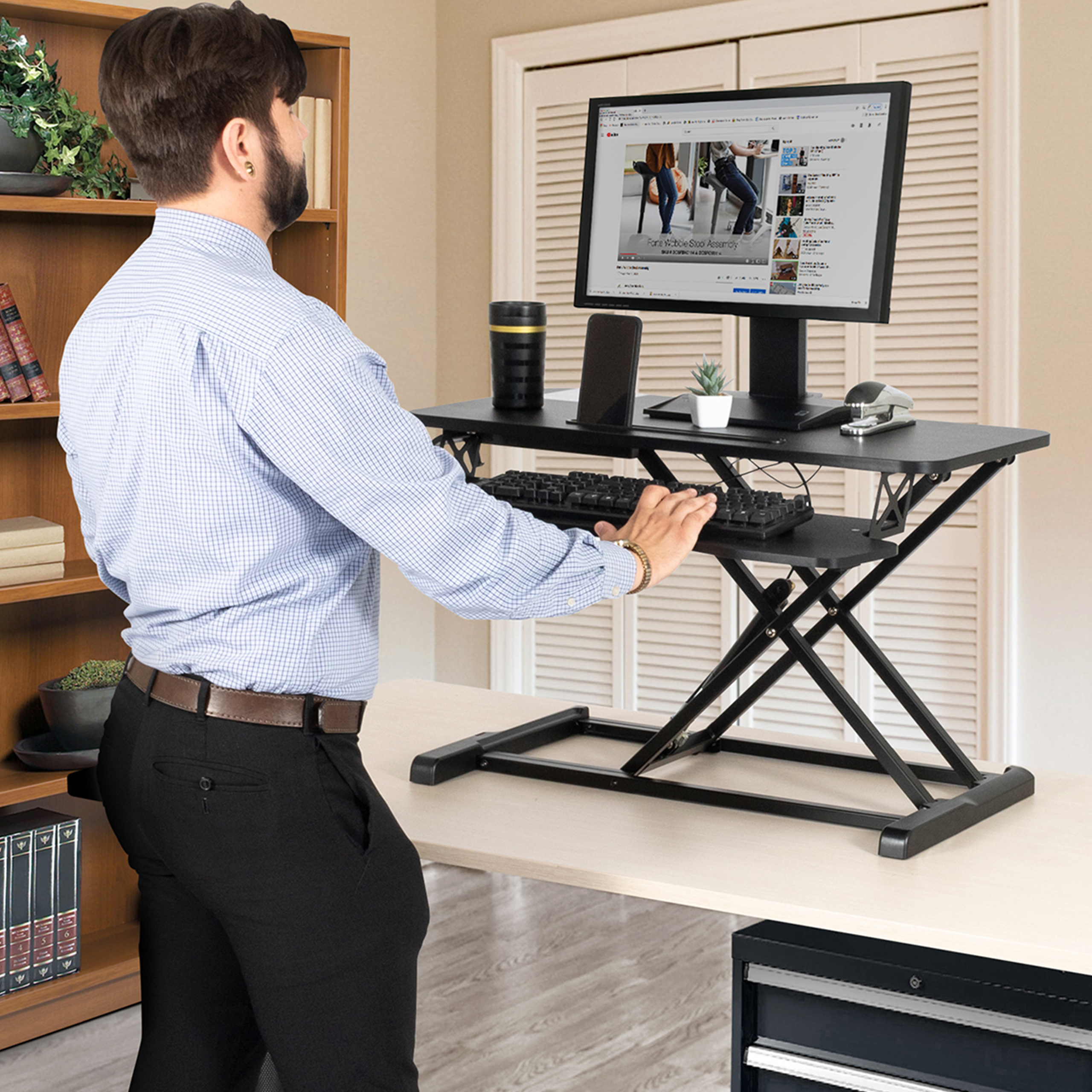 The Premier Standing Desk Converter in Black